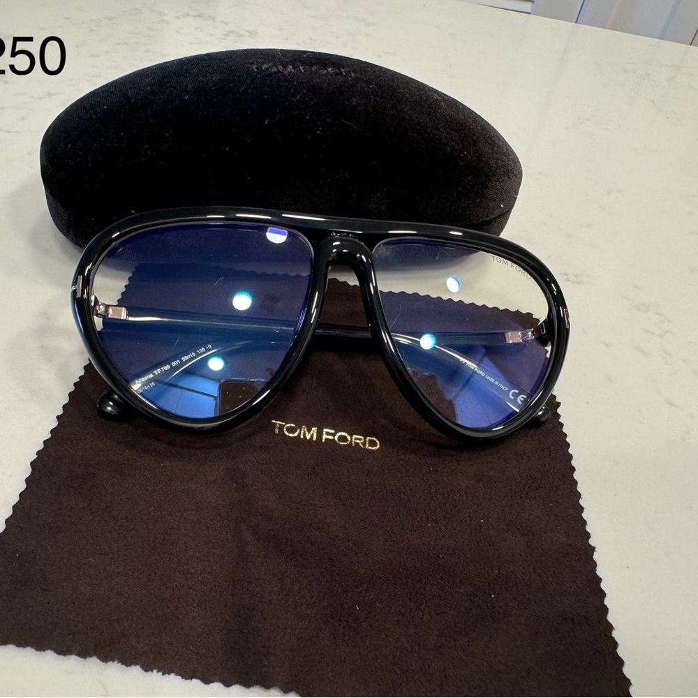 Tom Ford Blue Lens Aviator Sunglasses